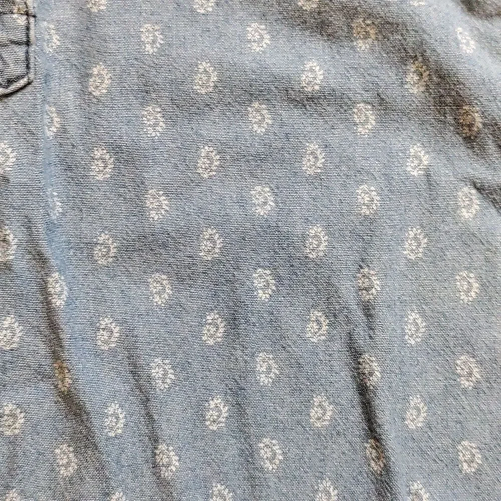 Carters long sleeve 3T blue cotton chambray spring boho Easter denim shirt